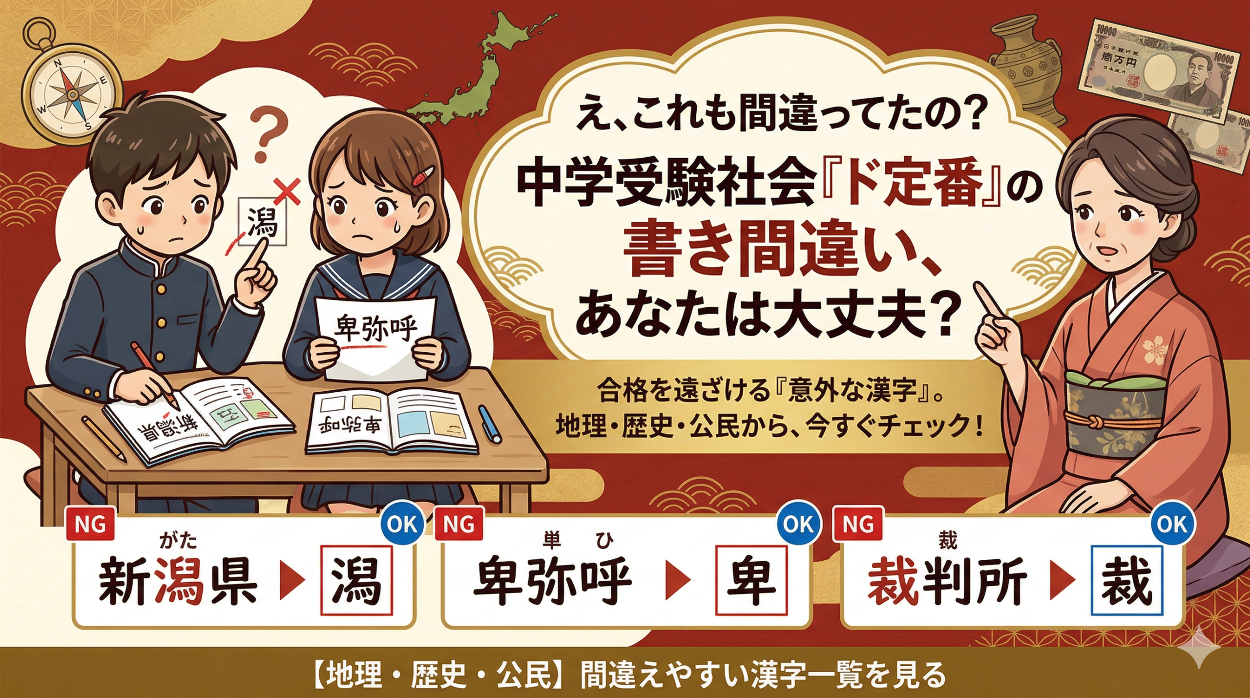 歴史・公民単語帳セット、間違えやすい漢字、暗記算数 暗記算数、歴史・公民単語帳セット、間違えやすい漢字、重要語句セット