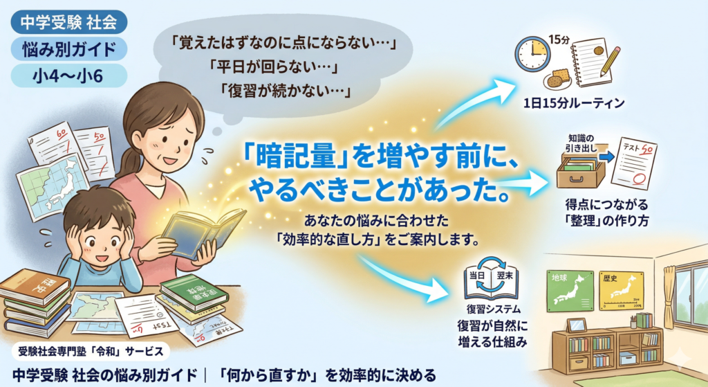 中学受験社会の悩み別ガイド