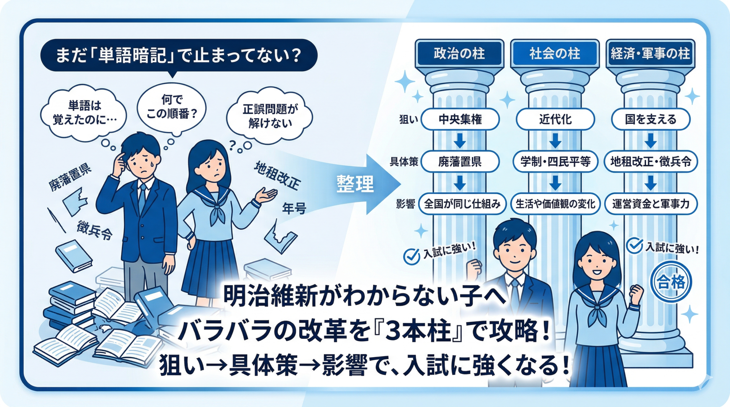 地租改正と徴兵令どちらが先｜明治維新の改革順番と覚え方解説版